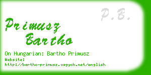 primusz bartho business card